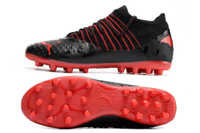 Men's Puma Future Z 1.3 MG Multi Ground Low-Tops Football Boots - Black/Red