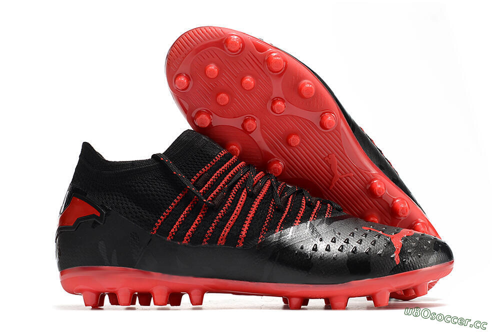 Men's Puma Future Z 1.3 MG Multi Ground Low-Tops Football Boots - Black/Red 2