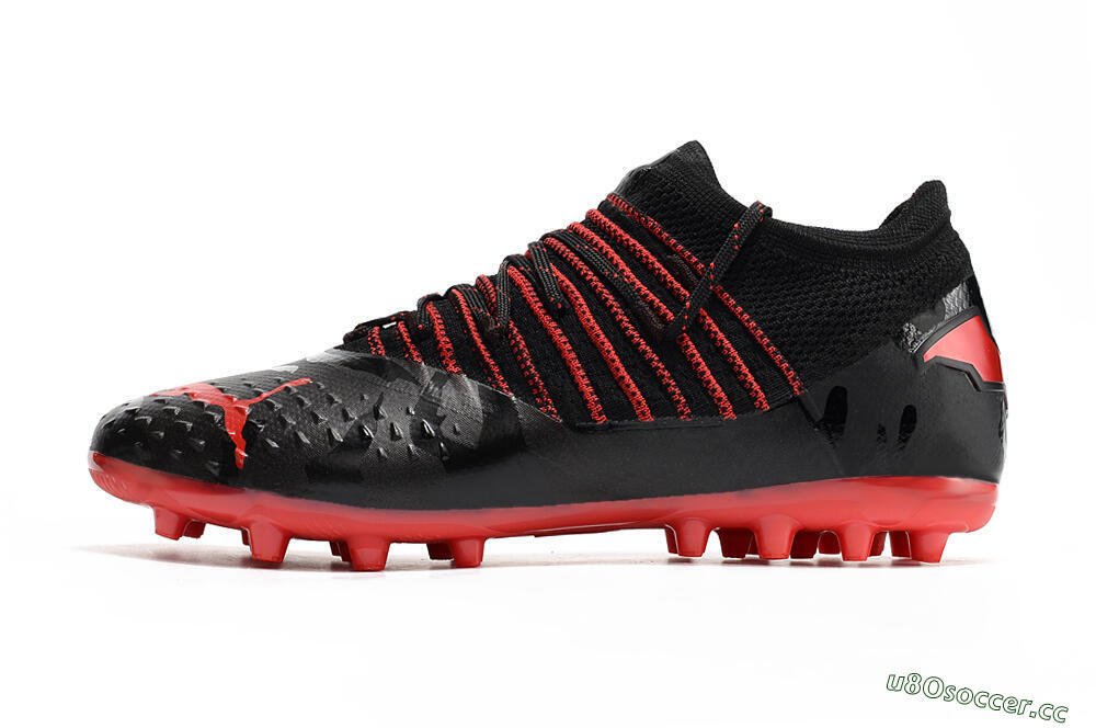 Men's Puma Future Z 1.3 MG Multi Ground Low-Tops Football Boots - Black/Red 0