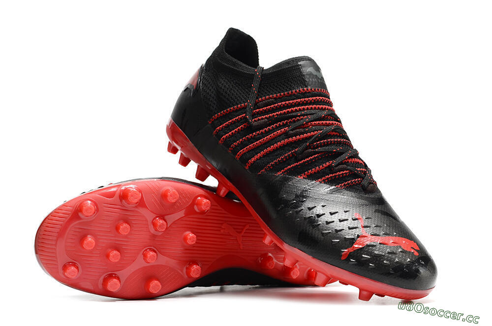 Men's Puma Future Z 1.3 MG Multi Ground Low-Tops Football Boots - Black/Red 3