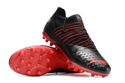Men's Puma Future Z 1.3 MG Multi Ground Low-Tops Football Boots - Black/Red