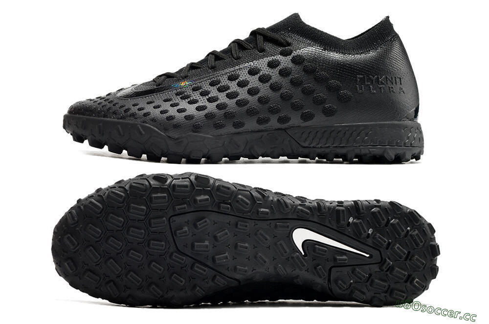 Men's Nike Phantom Ultra Venom TF Artificial Turf Low-Tops Football Shoes - Black/White 1