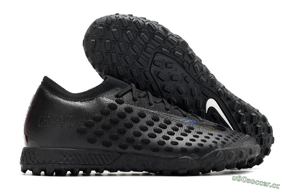 Men's Nike Phantom Ultra Venom TF Artificial Turf Low-Tops Football Shoes - Black/White 2