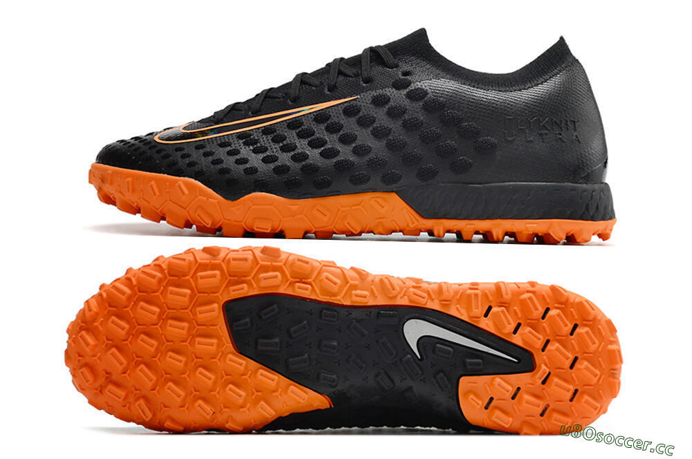 Men's Nike Phantom Ultra Venom TF Artificial Turf Low-Tops Football Shoes - Black/Orange 1