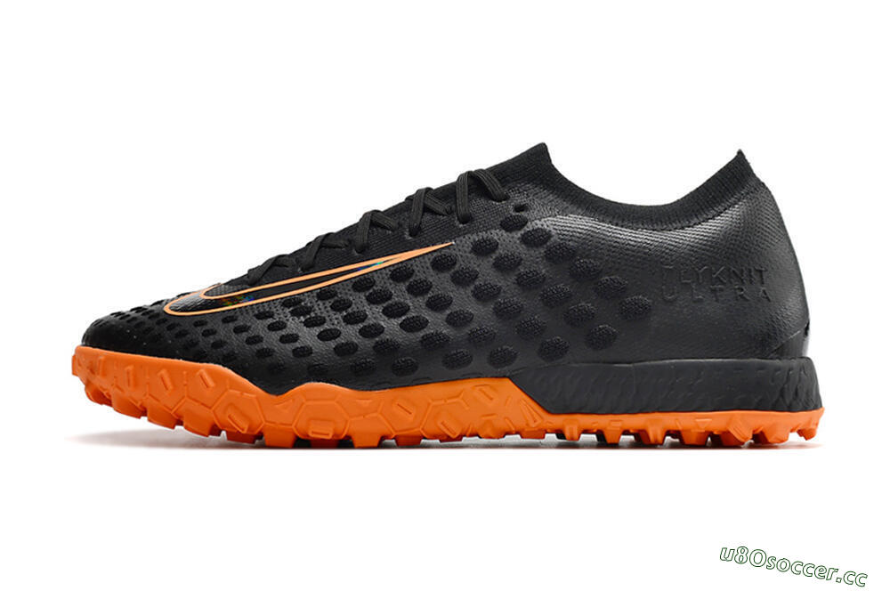 Men's Nike Phantom Ultra Venom TF Artificial Turf Low-Tops Football Shoes - Black/Orange 0