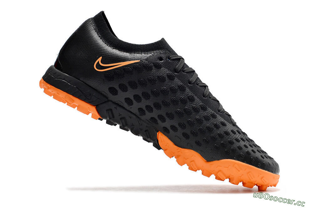 Men's Nike Phantom Ultra Venom TF Artificial Turf Low-Tops Football Shoes - Black/Orange 4