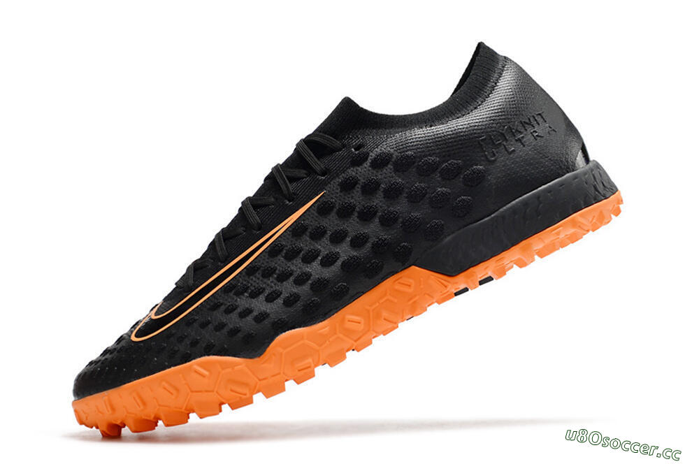 Men's Nike Phantom Ultra Venom TF Artificial Turf Low-Tops Football Shoes - Black/Orange 5