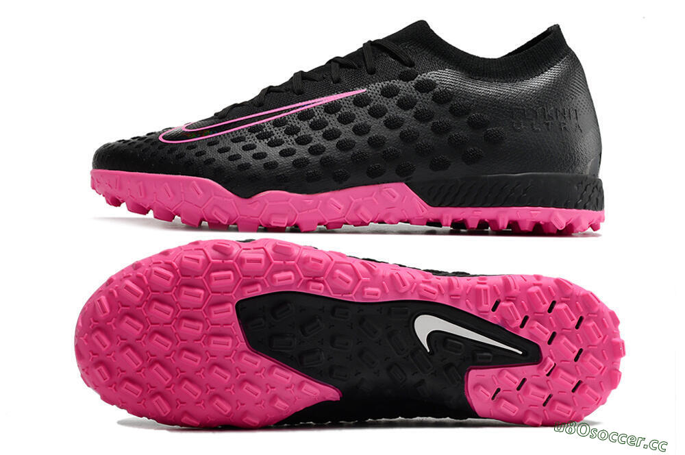 Men's Nike Phantom Ultra Venom TF Artificial Turf Low-Tops Football Shoes - Black/Pink 1