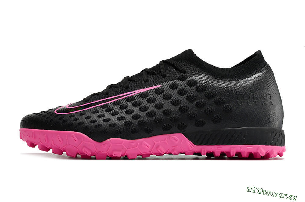Men's Nike Phantom Ultra Venom TF Artificial Turf Low-Tops Football Shoes - Black/Pink 0