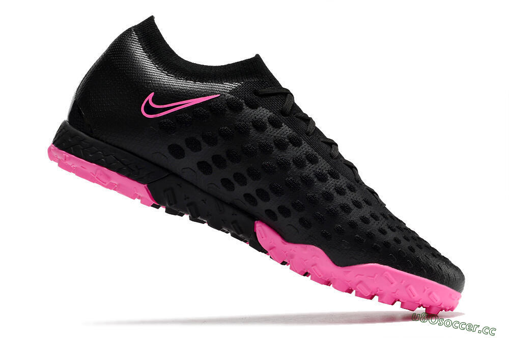 Men's Nike Phantom Ultra Venom TF Artificial Turf Low-Tops Football Shoes - Black/Pink 4