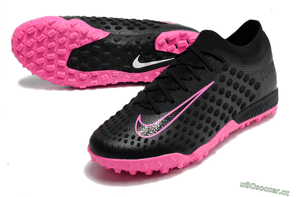 Men's Nike Phantom Ultra Venom TF Artificial Turf Low-Tops Football Shoes - Black/Pink 3