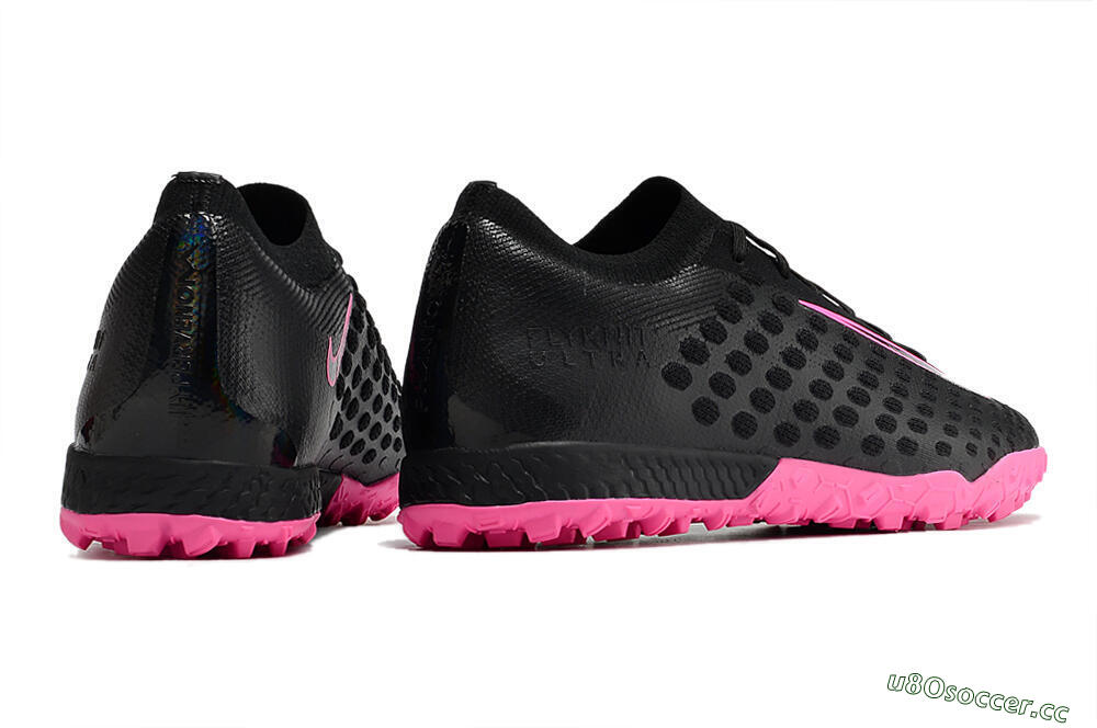 Men's Nike Phantom Ultra Venom TF Artificial Turf Low-Tops Football Shoes - Black/Pink 6