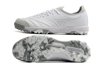 Men's Mizuno Morelia Neo TF Artificial Turf Low-Tops Football Shoes - White/Silver/Grey