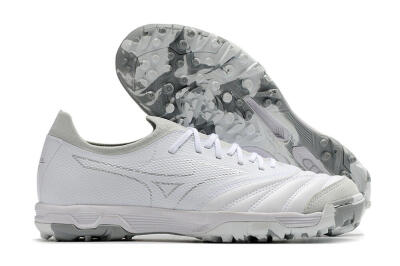 Men's Mizuno Morelia Neo TF Artificial Turf Low-Tops Football Shoes - White/Silver/Grey