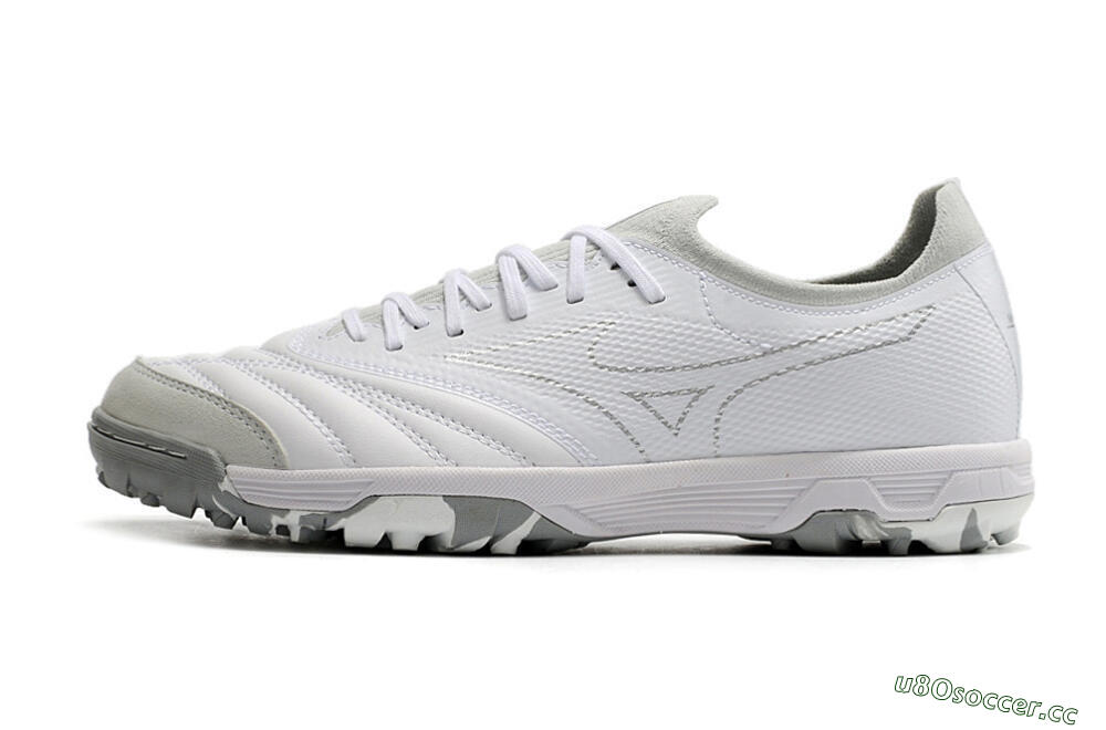 Men's Mizuno Morelia Neo TF Artificial Turf Low-Tops Football Shoes - White/Silver/Grey 0