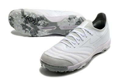 Men's Mizuno Morelia Neo TF Artificial Turf Low-Tops Football Shoes - White/Silver/Grey