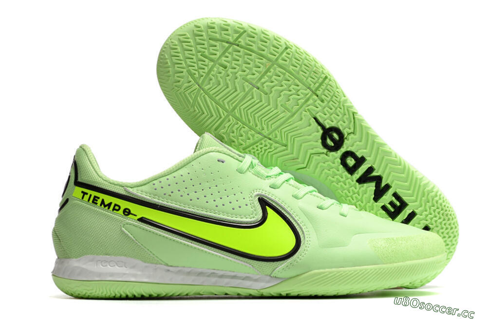Men's Nike React Tiempo Legend 9 Pro IC Futsal/Indoor Low-Tops Football Shoes - Green/Black 2