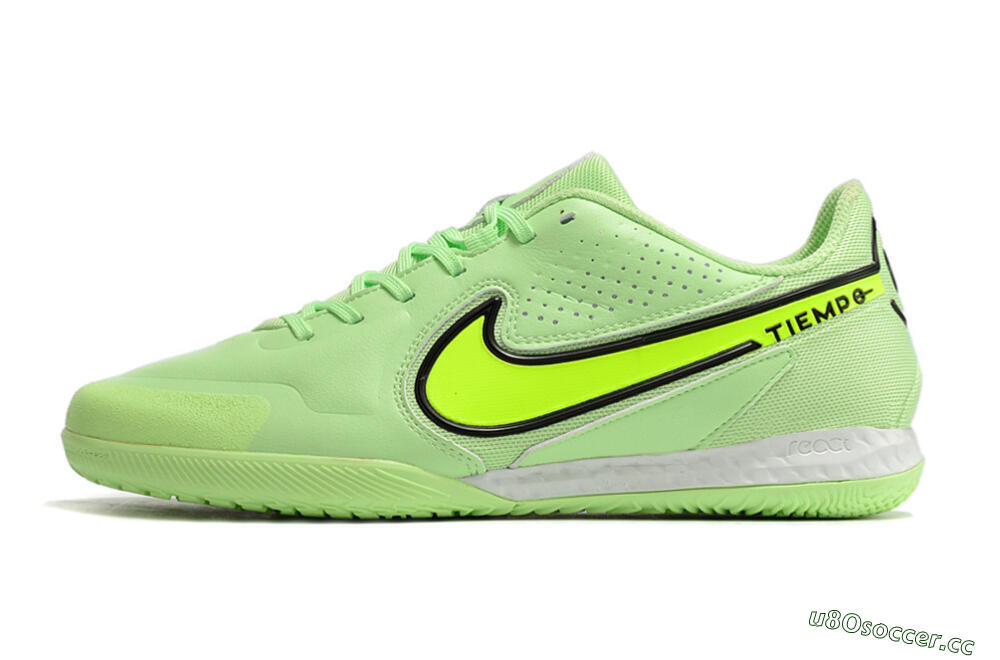 Men's Nike React Tiempo Legend 9 Pro IC Futsal/Indoor Low-Tops Football Shoes - Green/Black 0