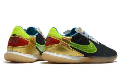 Men's Nike Streetgato IC Futsal/Indoor Low-Tops Football Shoes - Grey/Black/Green/Red