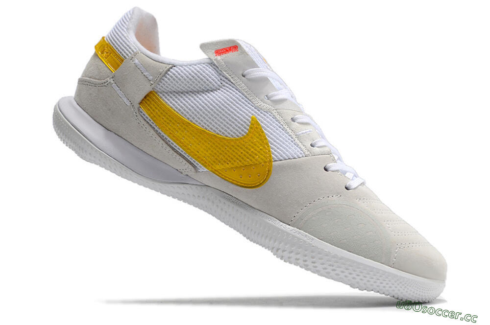 Men's Nike Streetgato IC Futsal/Indoor Low-Tops Football Shoes - Grey/White/Yellow 4