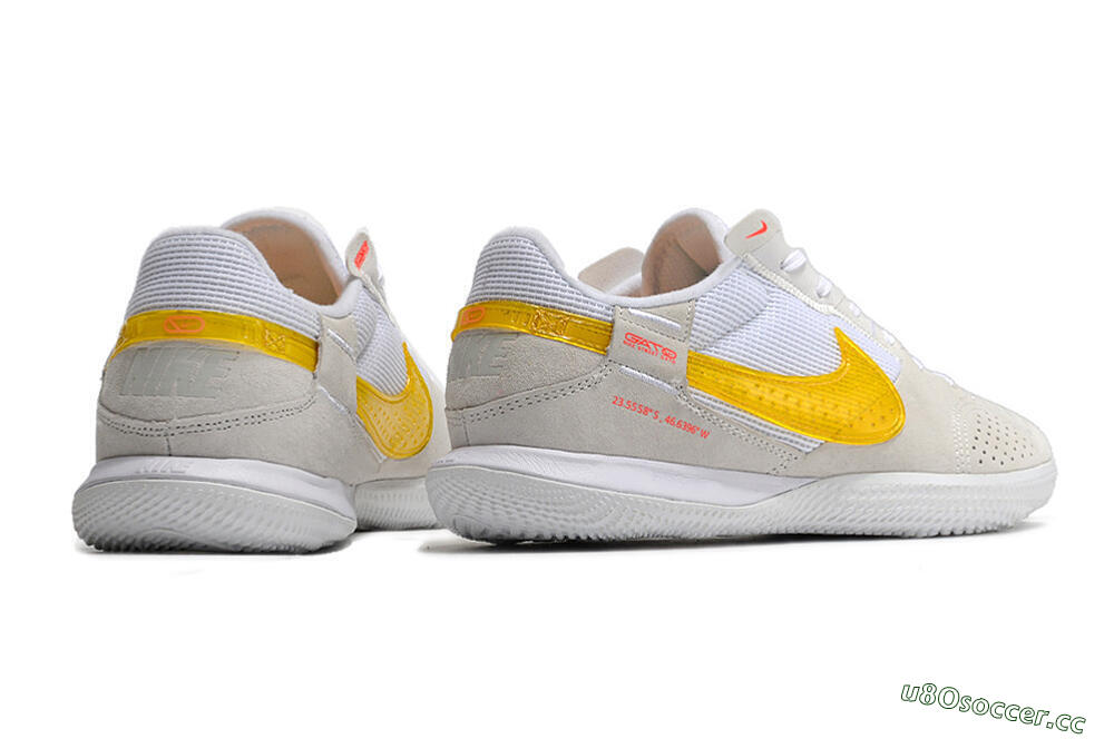 Men's Nike Streetgato IC Futsal/Indoor Low-Tops Football Shoes - Grey/White/Yellow 6