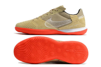 Men's Nike Streetgato IC Futsal/Indoor Low-Tops Football Shoes - Brown/Red/White