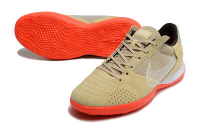 Men's Nike Streetgato IC Futsal/Indoor Low-Tops Football Shoes - Brown/Red/White