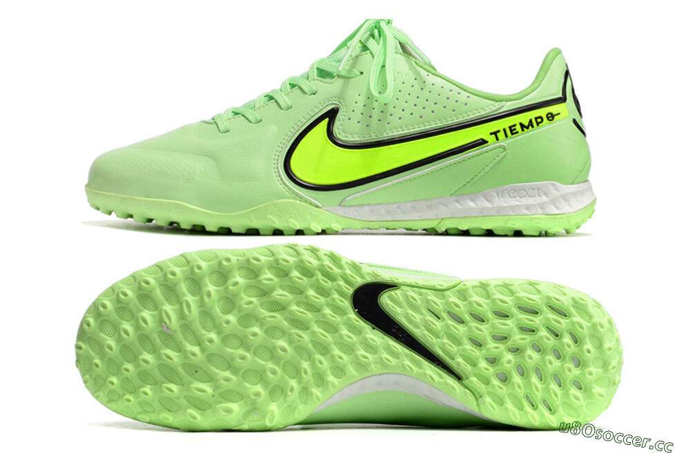 Men's Nike React Tiempo Legend 9 Pro TF Artificial Turf Low-Tops Football Shoes - Green/Black 1