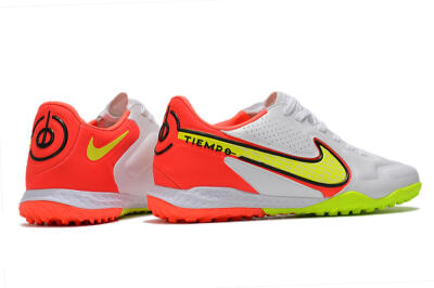 Men's Nike React Tiempo Legend 9 Pro TF Artificial Turf Low-Tops Football Shoes - White/Red/Yellow