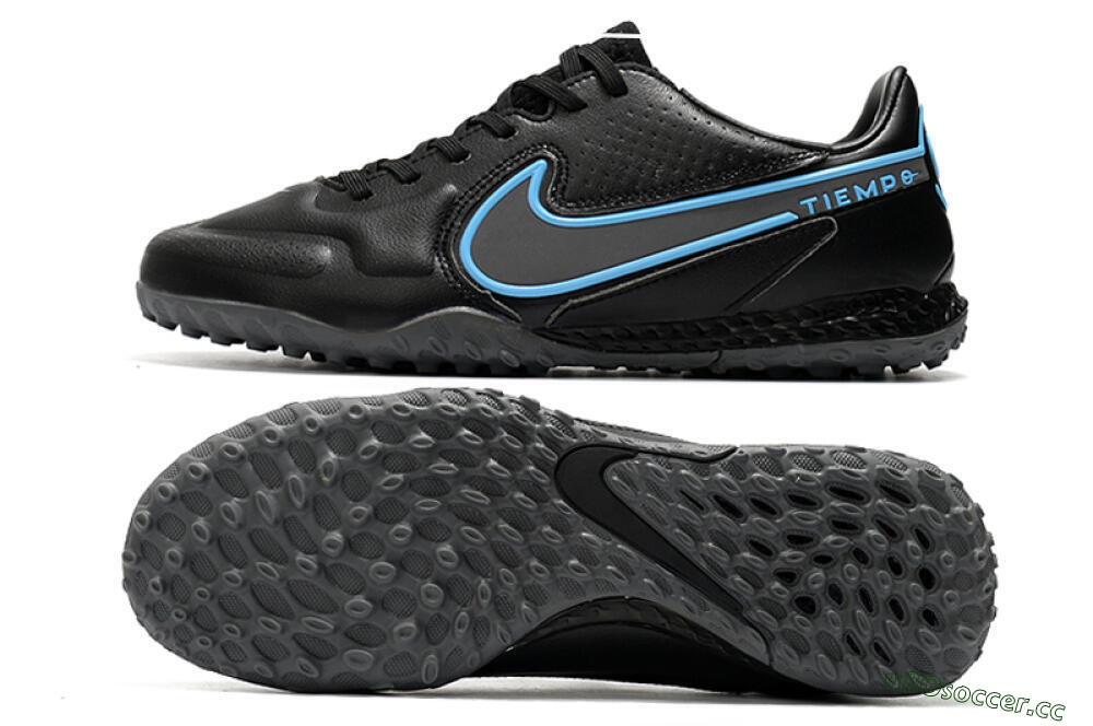 Men's Nike React Tiempo Legend 9 Pro TF Artificial Turf Low-Tops Football Shoes - Black/Blue 1