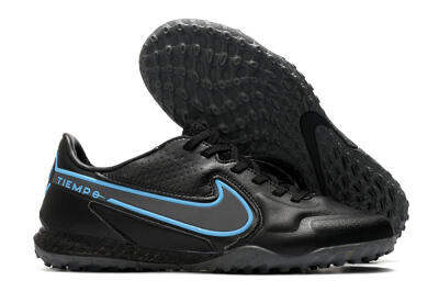 Men's Nike React Tiempo Legend 9 Pro TF Artificial Turf Low-Tops Football Shoes - Black/Blue
