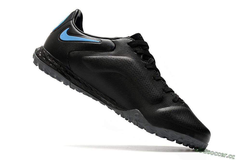 Men's Nike React Tiempo Legend 9 Pro TF Artificial Turf Low-Tops Football Shoes - Black/Blue 4