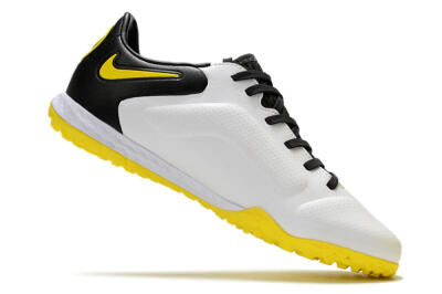 Men's Nike React Tiempo Legend 9 Pro TF Artificial Turf Low-Tops Football Shoes - White/Black/Yellow