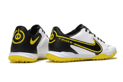 Men's Nike React Tiempo Legend 9 Pro TF Artificial Turf Low-Tops Football Shoes - White/Black/Yellow