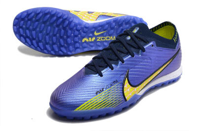 Men's Nike Air Zoom Mercurial Vapor 15 Elite TF Artificial Turf Low-Tops Football Shoes - Blue/Green/Yellow