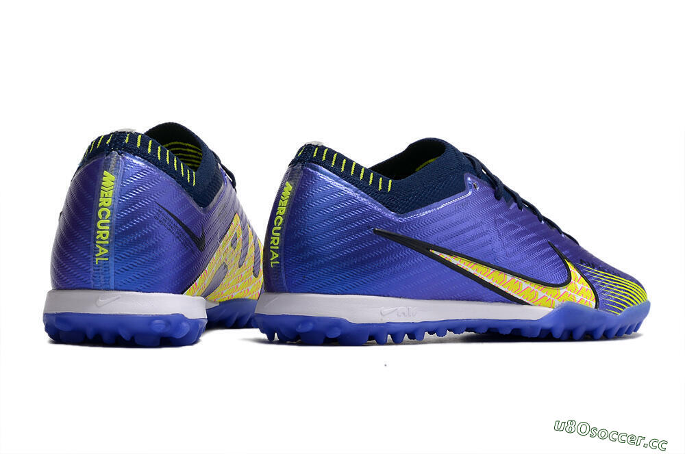 Men's Nike Air Zoom Mercurial Vapor 15 Elite TF Artificial Turf Low-Tops Football Shoes - Blue/Green/Yellow 6
