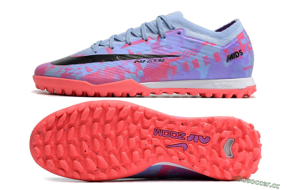 Men's Nike Air Zoom Mercurial Vapor 15 Elite TF Artificial Turf Low-Tops Football Shoes - Blue/Purple/Red 1