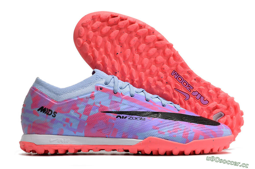 Men's Nike Air Zoom Mercurial Vapor 15 Elite TF Artificial Turf Low-Tops Football Shoes - Blue/Purple/Red 2