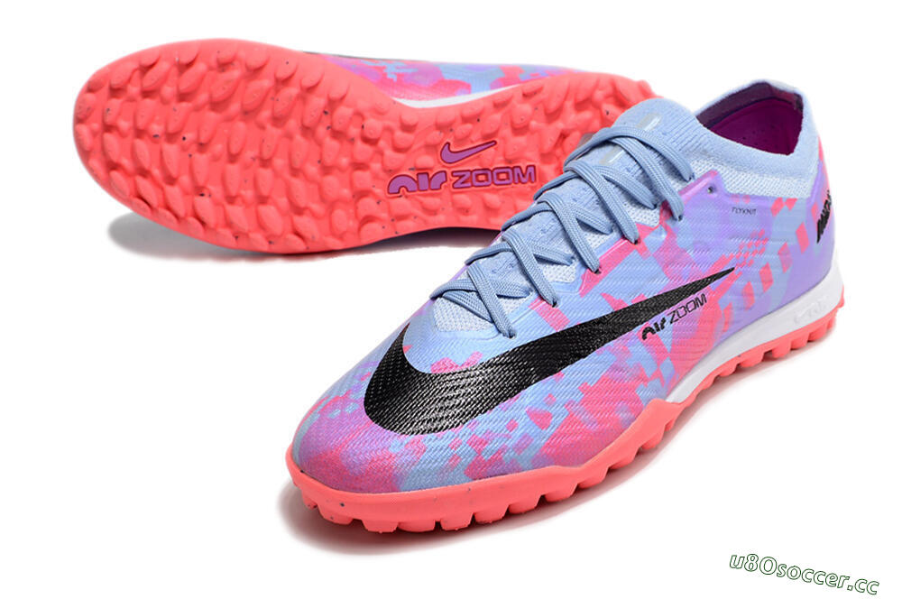 Men's Nike Air Zoom Mercurial Vapor 15 Elite TF Artificial Turf Low-Tops Football Shoes - Blue/Purple/Red 3