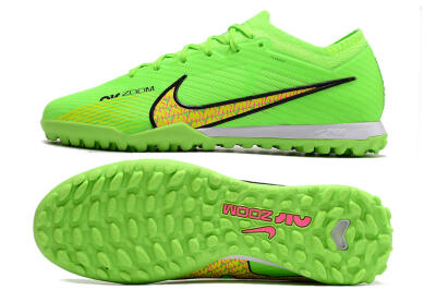 Men's Nike Air Zoom Mercurial Vapor 15 Elite TF Artificial Turf Low-Tops Football Shoes - Green/Yellow/Pink