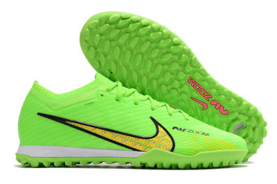 Men's Nike Air Zoom Mercurial Vapor 15 Elite TF Artificial Turf Low-Tops Football Shoes - Green/Yellow/Pink