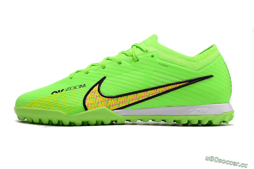 Men's Nike Air Zoom Mercurial Vapor 15 Elite TF Artificial Turf Low-Tops Football Shoes - Green/Yellow/Pink 0