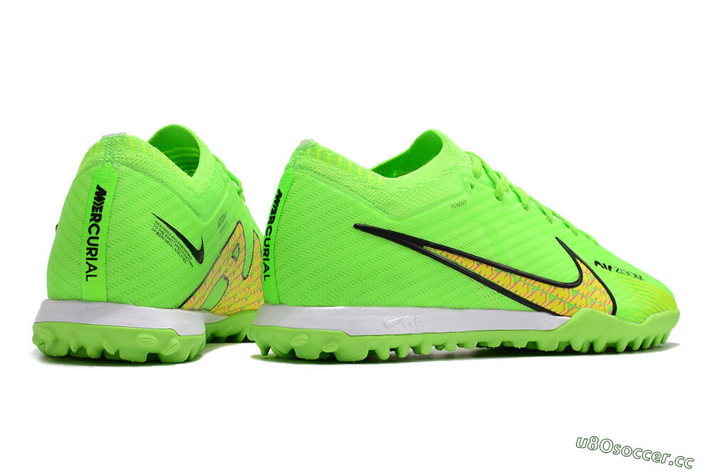Men's Nike Air Zoom Mercurial Vapor 15 Elite TF Artificial Turf Low-Tops Football Shoes - Green/Yellow/Pink 6