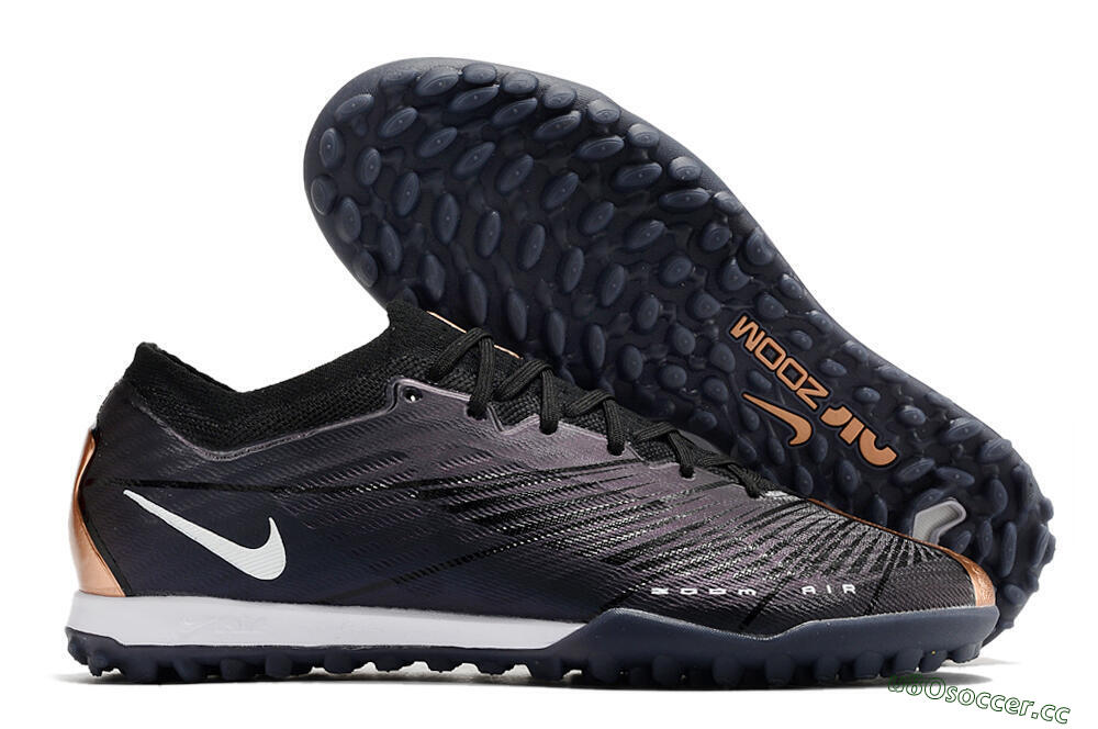 Men's Nike Air Zoom Mercurial Vapor 15 Elite TF Artificial Turf Low-Tops Football Shoes - Black/White 2