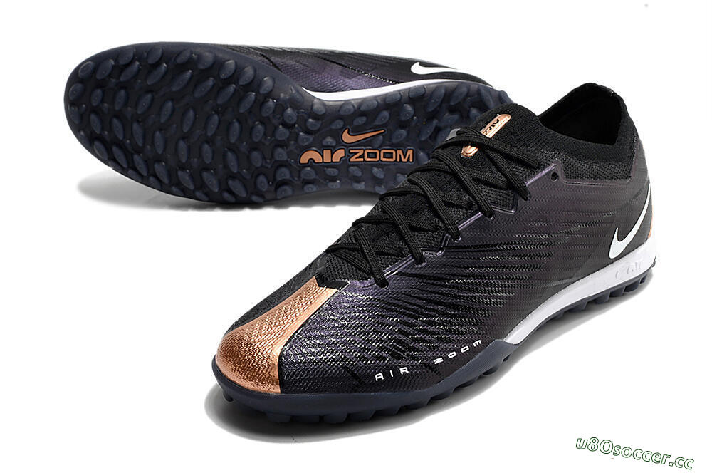 Men's Nike Air Zoom Mercurial Vapor 15 Elite TF Artificial Turf Low-Tops Football Shoes - Black/White 3