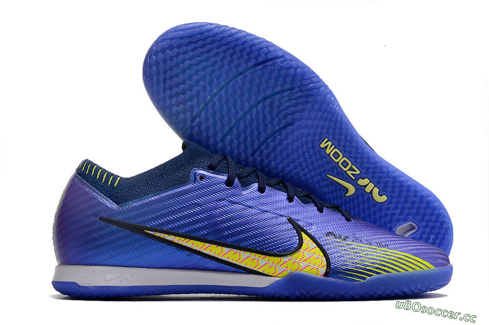 Men's Nike Air Zoom Mercurial Vapor 15 Elite IC Futsal/Indoor Low-Tops Football Shoes - Blue/Green/Yellow 2