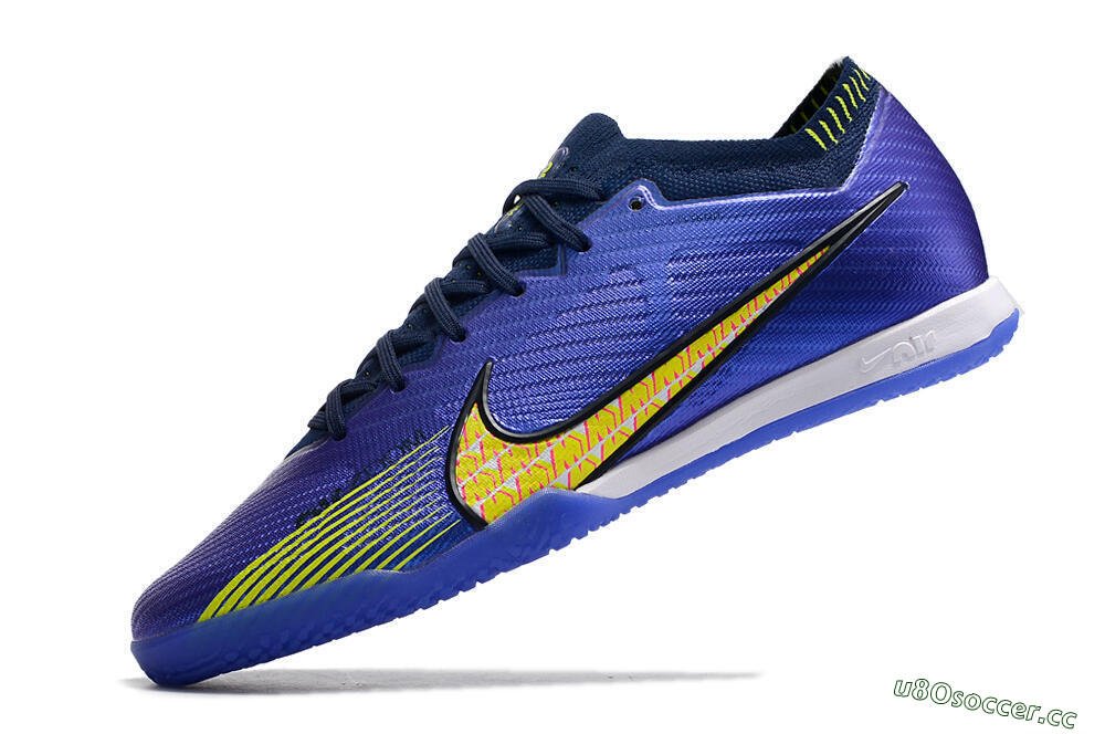 Men's Nike Air Zoom Mercurial Vapor 15 Elite IC Futsal/Indoor Low-Tops Football Shoes - Blue/Green/Yellow 5