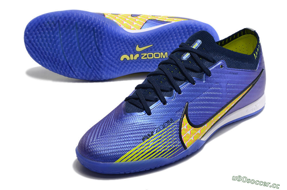 Men's Nike Air Zoom Mercurial Vapor 15 Elite IC Futsal/Indoor Low-Tops Football Shoes - Blue/Green/Yellow 3