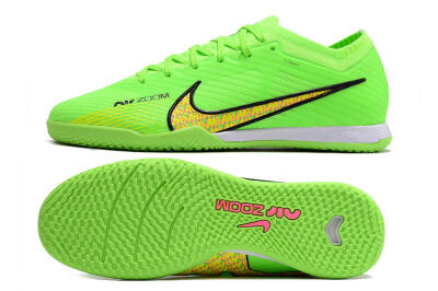 Men's Nike Air Zoom Mercurial Vapor 15 Elite IC Futsal/Indoor Low-Tops Football Shoes - Green/Yellow/Pink