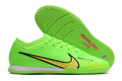 Men's Nike Air Zoom Mercurial Vapor 15 Elite IC Futsal/Indoor Low-Tops Football Shoes - Green/Yellow/Pink